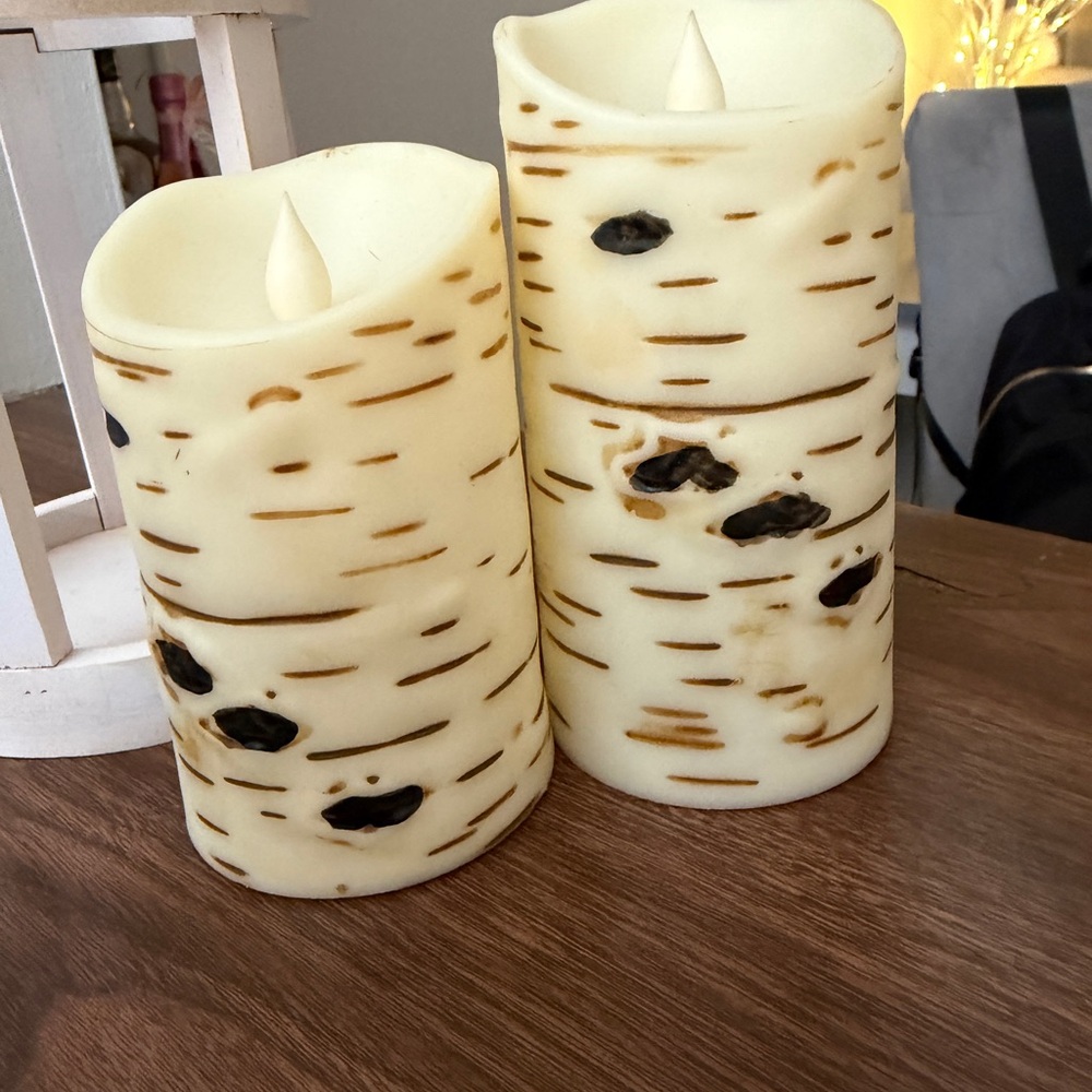 Rustic Birch LED Candles & lantern - Picture 5 of 7